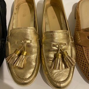 Michael Kors gold loafers